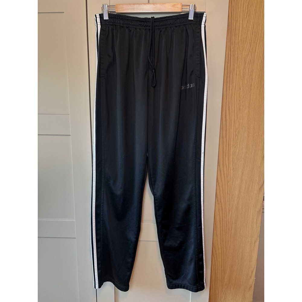 Adidas Climalite Track Pants Mens XL Black White Stripes Athletic Joggers